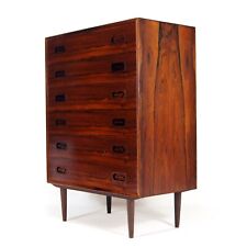 Retro Vintage Danish Johannes Andersen Tall Boy Chest of Drawers Rosewood 1960s