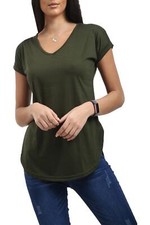 WOMENS LADIES PLAIN V NECK