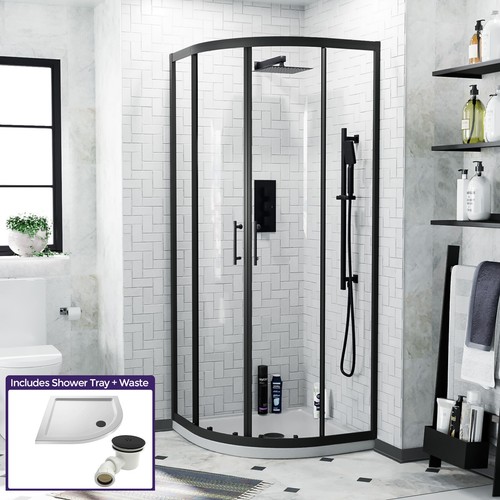 Modern black quadrant - quadrant, shower