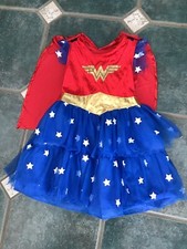 world book day fancy dress costume wonder women 5/6 yrs vgc