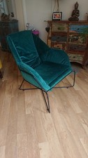  Vintage Danish Green Velvet  Comfortable Chair