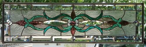 Stained glass transom window - glass,