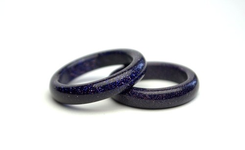Minimalist stone ring - , blue