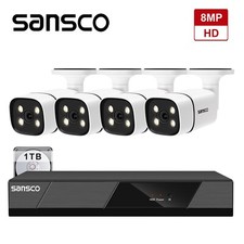 8MP HD 8CH NVR POE CCTV Security System IP Audio Camera Home Outdoor IR with 1TB
