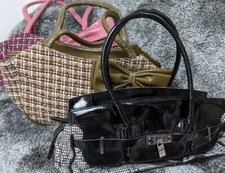 UK LOT 3 NEW & USED Purse Bag NEXT UK, Landor & Hawa Tweed Patent Houndstooth