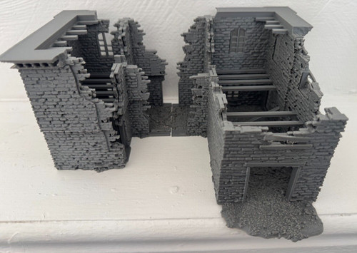 28mm damaged mansion town - 28mm,