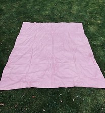 Vintage Wool Blanket Coral Pink 83 in x 70 in  1950 60s Large Warm Double Throw