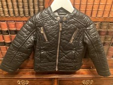 Myleene Klass Baby K Black Faux Leather Biker Jacket - 2-3 Years - New