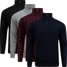 Mens Cable Knit Half Zip
