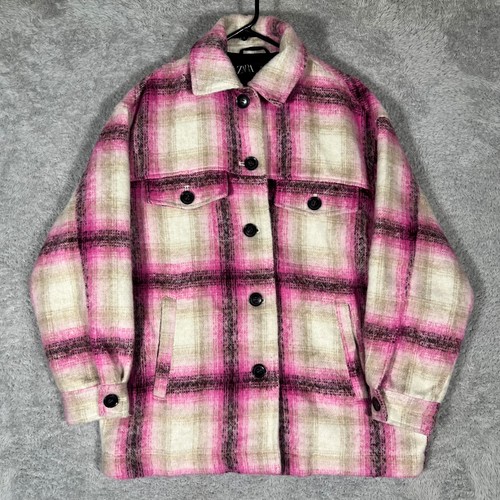 Zara pink plaid shacket - pink,