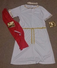 Amscan 9904458 Toga Boy Costume White/Red, 10-12Y