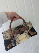 GUESS Vintage Studded Handbag Snakeskin