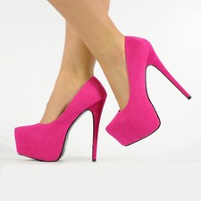 NEW WOMENS PARTY PLATFORM PUMPS KILLER HIGH HEELS STILETTO COURT SHOES SIZE 3-8