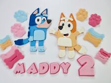 Bluey Cake Topper Edible Fondant Birthday  Decorations Personalised Handmade UK