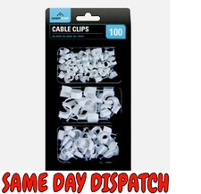 100 Pack White CABLE CLIPS 3