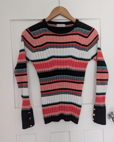 Per una ribbed striped crew - una,