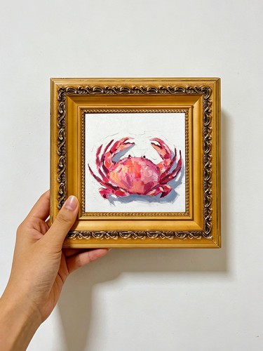 Red crab white background - white,