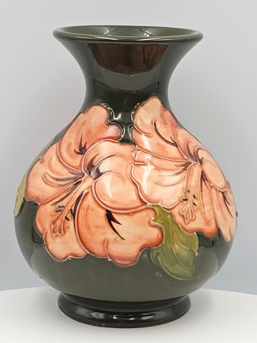 Moorcroft vase tubelined coral