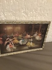 a vintage oakgilt scroll framed lithograph print by artist carlotta edwards sign