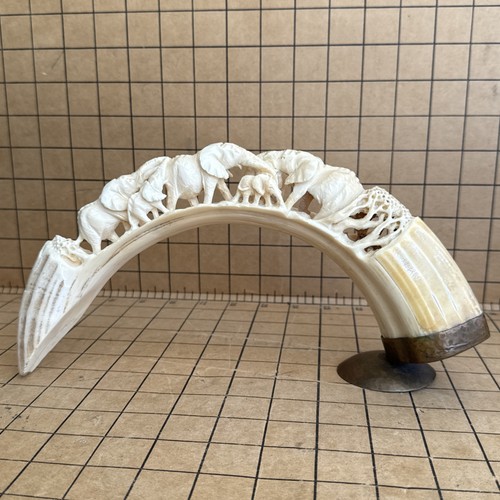 Vintage hand carved elephants - vintage,