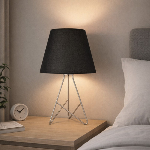 Silver tripod table lamp with - silver,