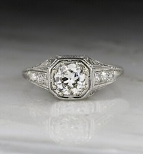 Art Deco Vintage Style 2.00Ct Lab-Created Diamond Engagement 925 Silver Ring