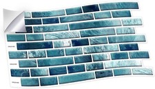 12x Peel and Stick Tile Stickers 28.5x14cm Removable Kitchen Home Decor-NEW