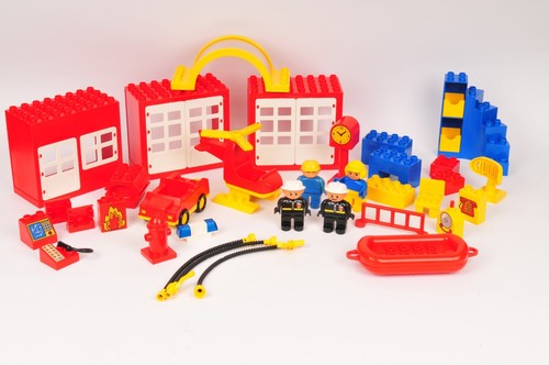 Lego duplo fire station - fire, &