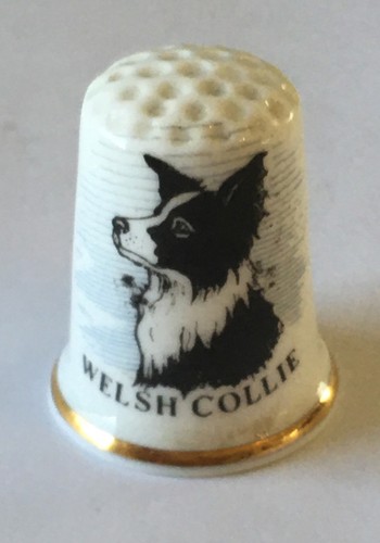 Welsh collie thimble vintage - thimble,