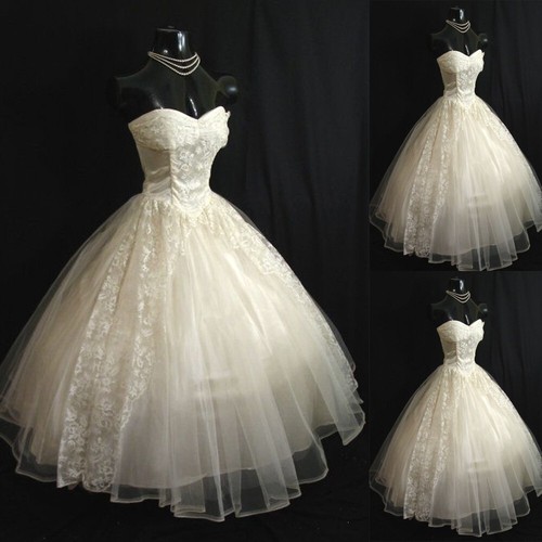 Vintage 1950s wedding dresses - vintage,