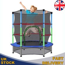 KIDS 4.5 FT MINI TRAMPOLINE & SAFETY NET STEEL FRAME JUMP EXERCISE CHILD NEW
