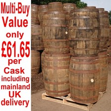 3 Oak Barrels, whisky/beer. 40 gallon wooden keg barrels. Ideal for gardens.