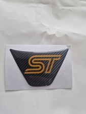 FIESTA ST180 STEERING WHEEL GEL BADGE OVERLAY, MK7/MK8/MK9 CARBON EFFECT/ORANGE