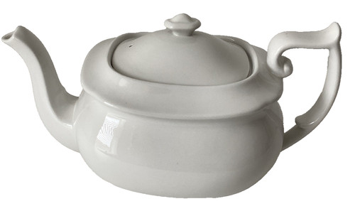 White tea pot - pot, rectangular