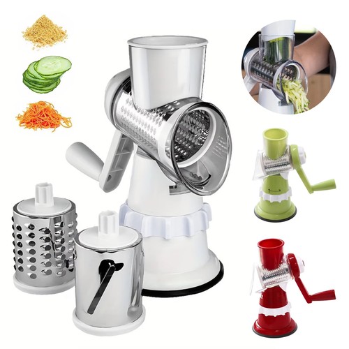 Rotary cheese grater ss - 3-in-1,
