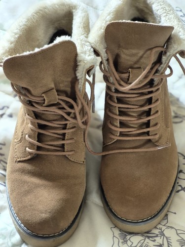 Beige suede leather size 5 - beige,