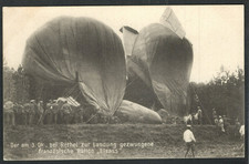Aviation - Crash of French Airship "Alsace" German 1915 postcard