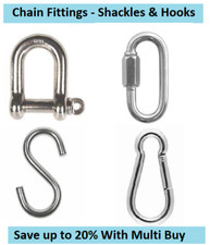 CHAIN Accessories & Fittings - Shackles Snap Hooks Chain Links Grips & Thimbles
