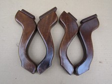 A SET OF FOUR RECLAIMED MAHOGANY  TABLE  FEET 25mm THICK SEE PHOTOS FOR SIZES
