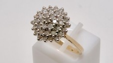 Pre-Loved 9carat 9k Yellow Gold Diamond Cluster Ring 1ct UK-P 1/2 US-7 3/4