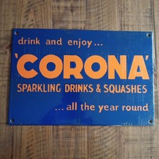 Old Enameled Corona Heavy Sign