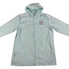 Cardiff City Training Football Zip Up Windbreaker Jacket Adidas Green UK M