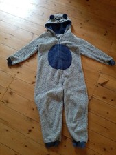 Matalan Boys Girls Unisex Bear Fleece All in one Pjs Pyjamas 10-11 yr 140-146 cm