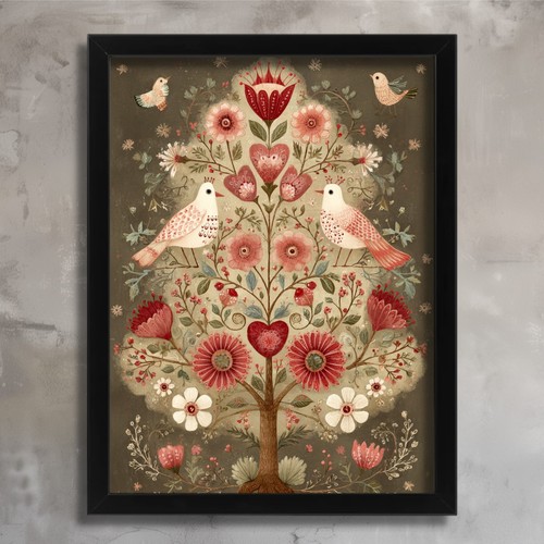 Folk art tree life - folk, of