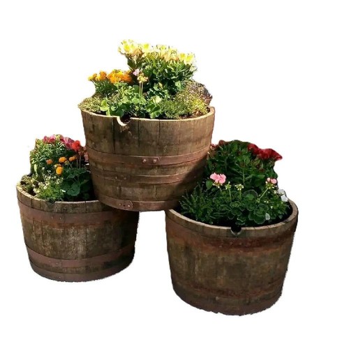 Half whisky barrel planter - barrel, –