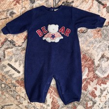 Bright Future One Piece, Blue Size 3-6 Months, Bear, Vintage, Romper 90s Sleeper