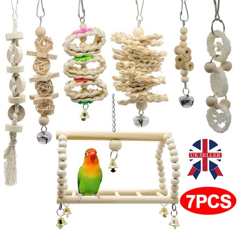 7pcs parrot toys set chewing - parrot,