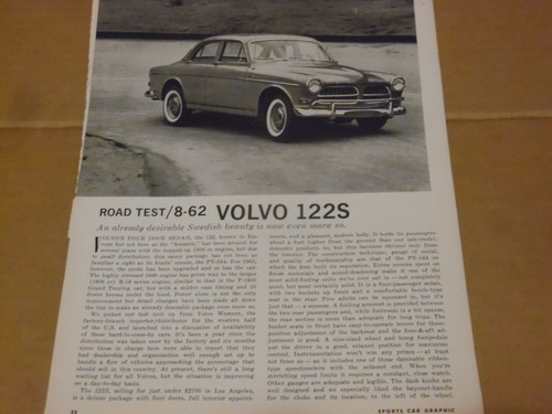 Road test 1962 volvo - test, 122s