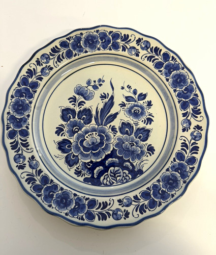 Delft blue white floral - blue, &