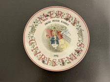 Wedgwood 8” Plate Merry Christmas from Peter Rabbit 1992